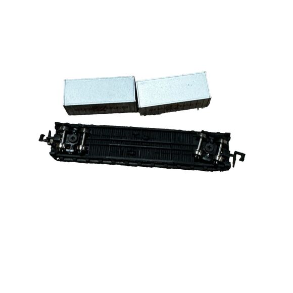 NSCALE NEW HAVEN FLAT CAR W/SEA LAND INERMODEL FREIGHT CONTAINERS. - Picture 3 of 8